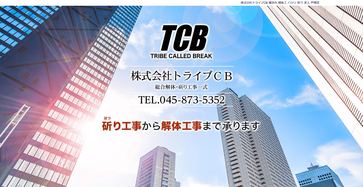 株式会社トライブCBの公式サイトスクリーンショット