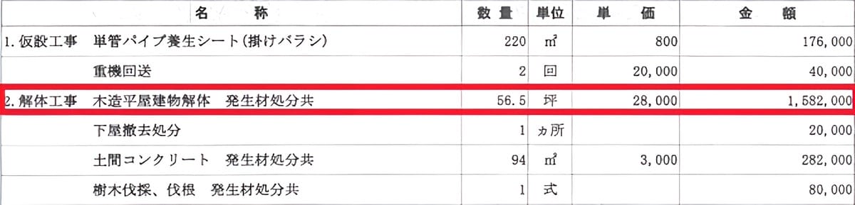 B社の見積書