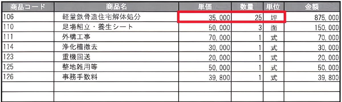 C社の見積書