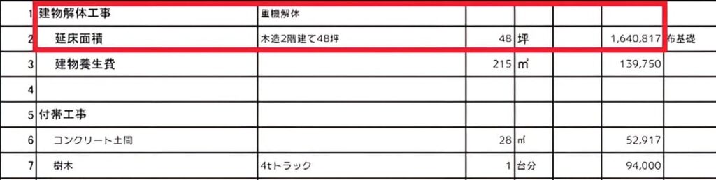 見積書の内訳