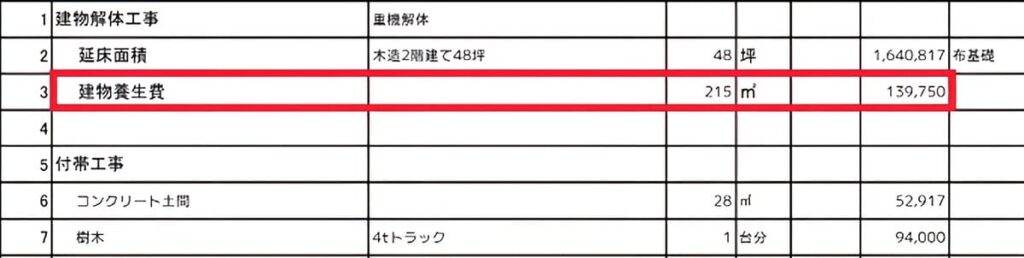 見積書の内訳