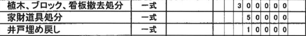 見積書（60坪）の付帯工事費